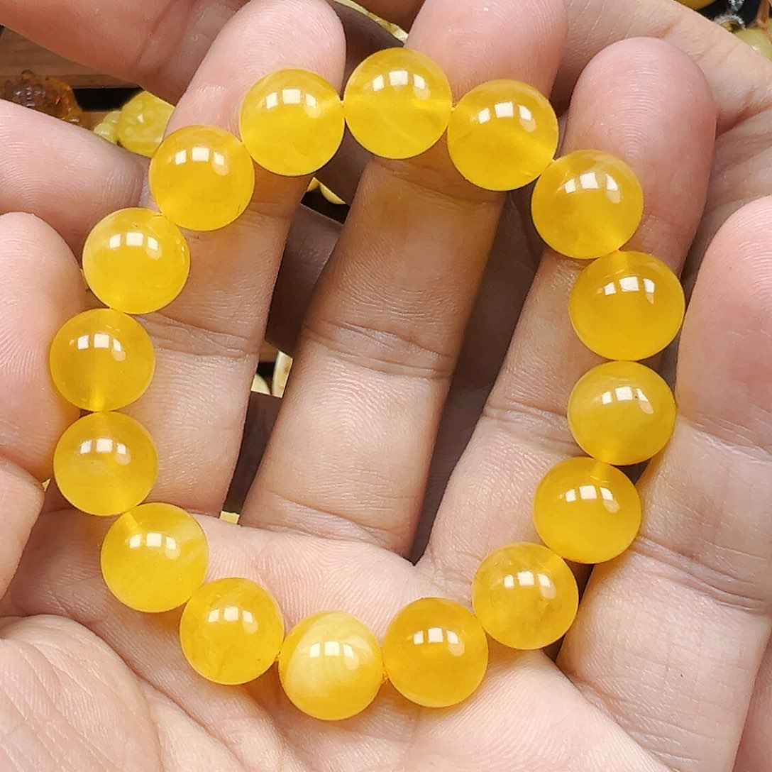 蜜蜡未镶嵌珠宝奇石焦皮料单圈12.6mm，16.6克