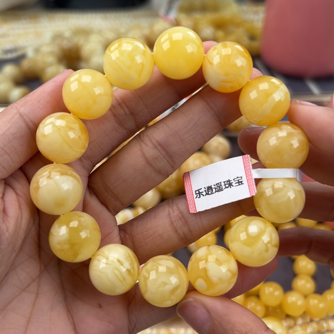 未镶嵌琥珀手链@*心36.73手串