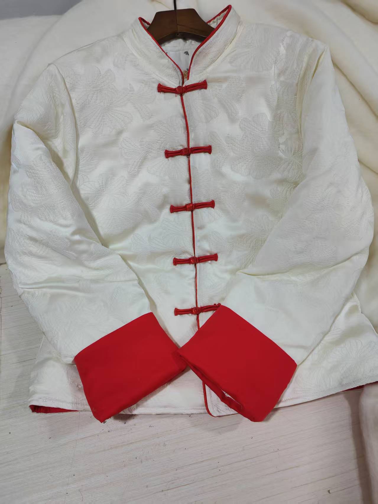 厚款上衣长袖女女士中式汉服常规款白色