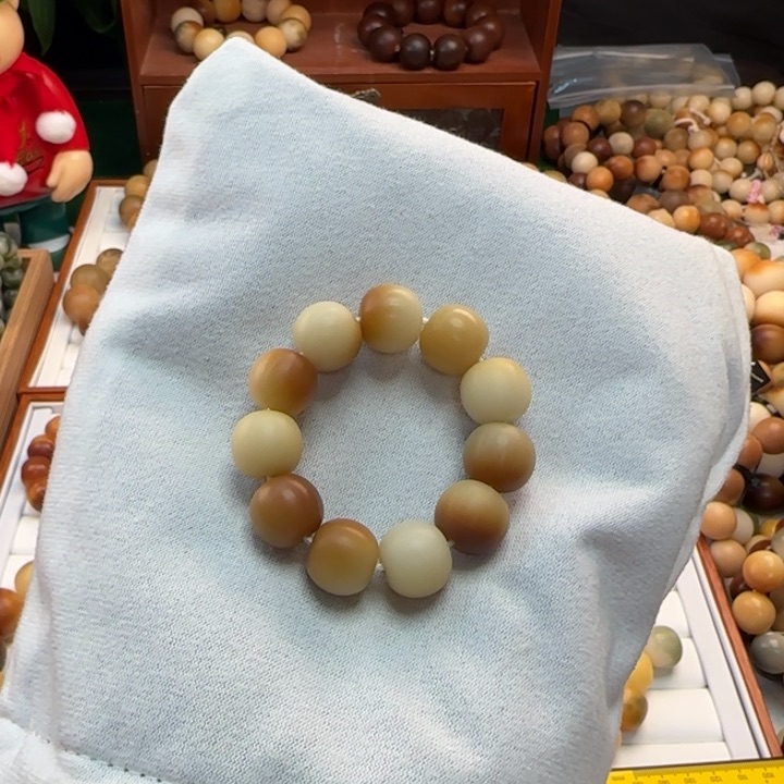 菩提根/象牙果手串卡14苹果干磨手捻微瑕