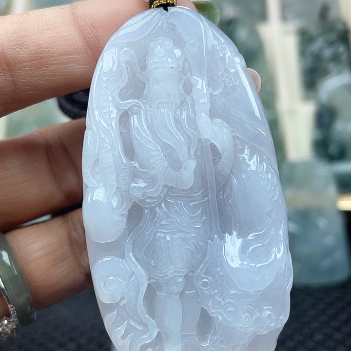 颈饰未镶嵌翡翠财**通天然翡翠武财神