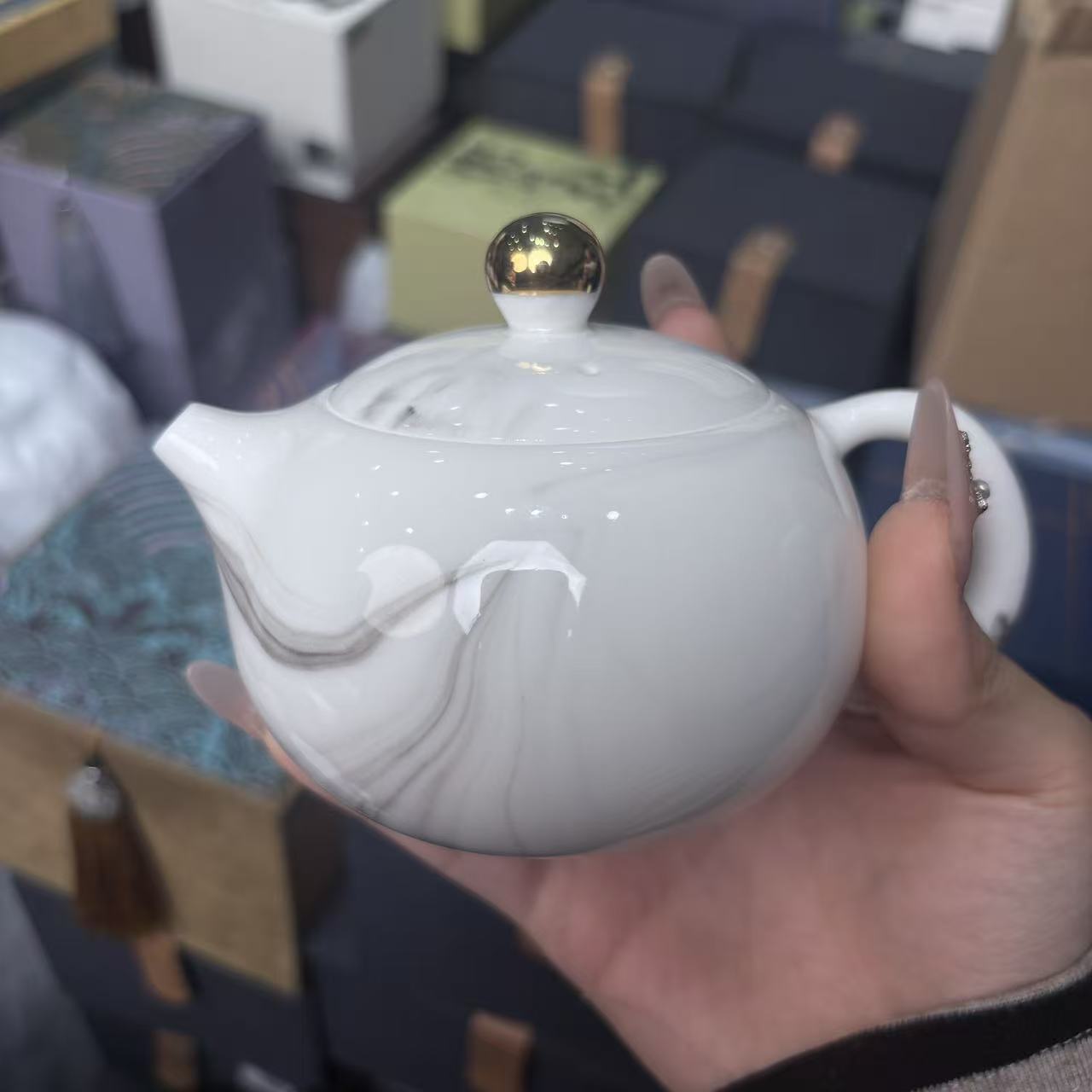 水墨西施白瓷壶（不带礼盒）1494-pp