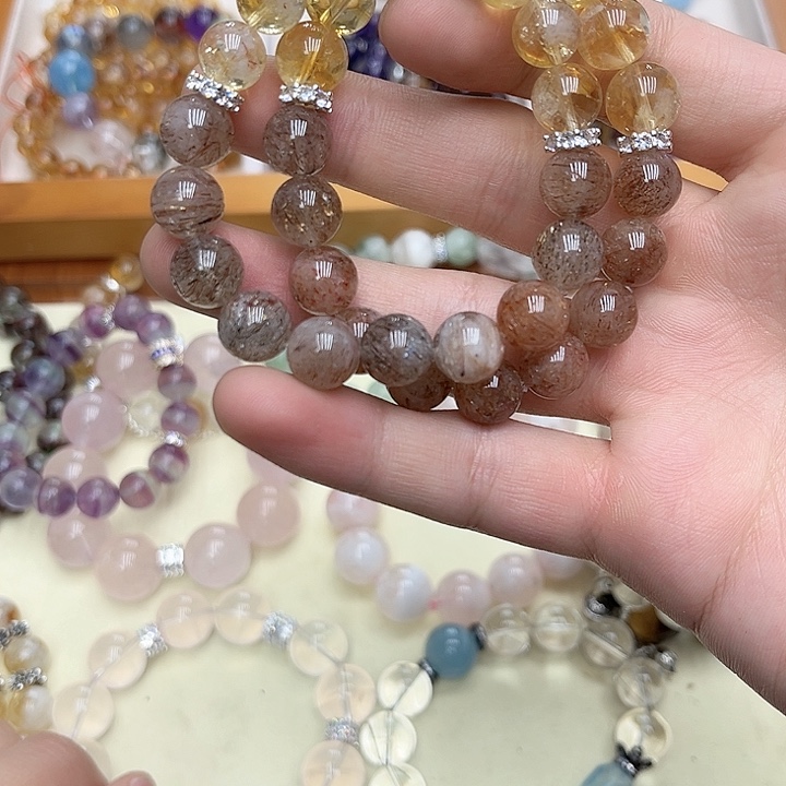 水晶手链未镶嵌金绿