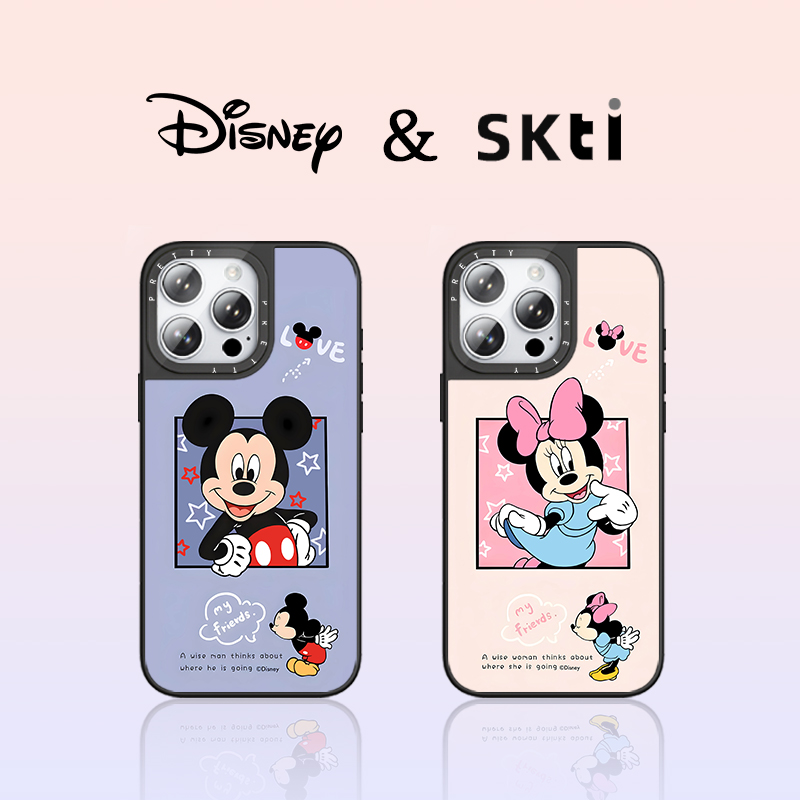 SKTI正版迪士尼鎏金适用苹果16promax手机壳iPhone14pro新款15/13