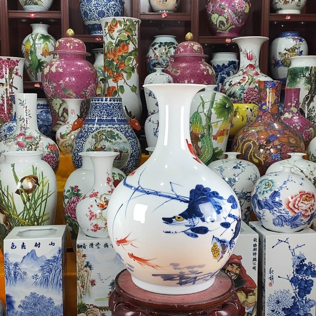 正***忠陶摆件景德镇陶瓷赏瓶