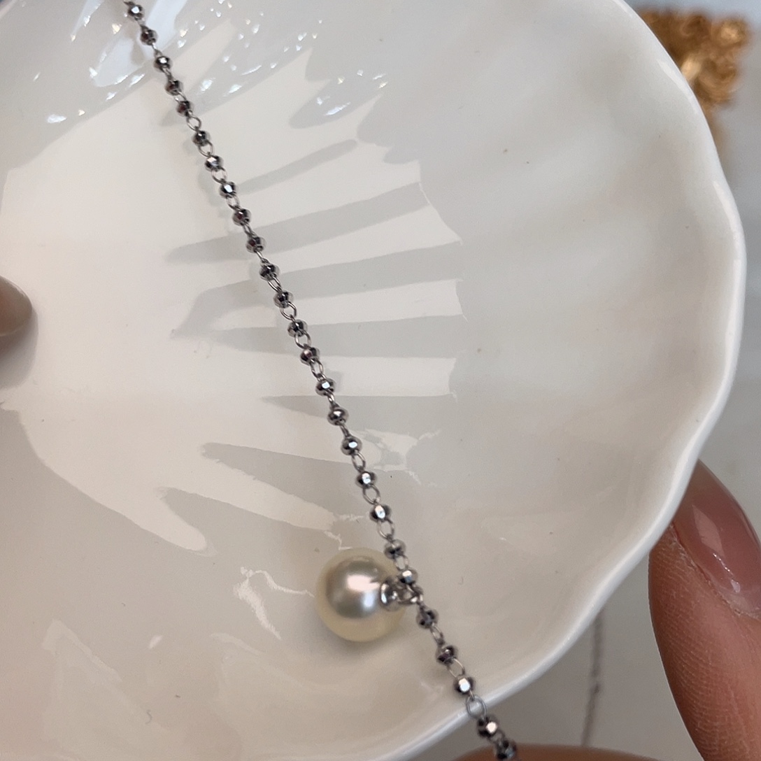 海水珍珠项链银S925镶嵌