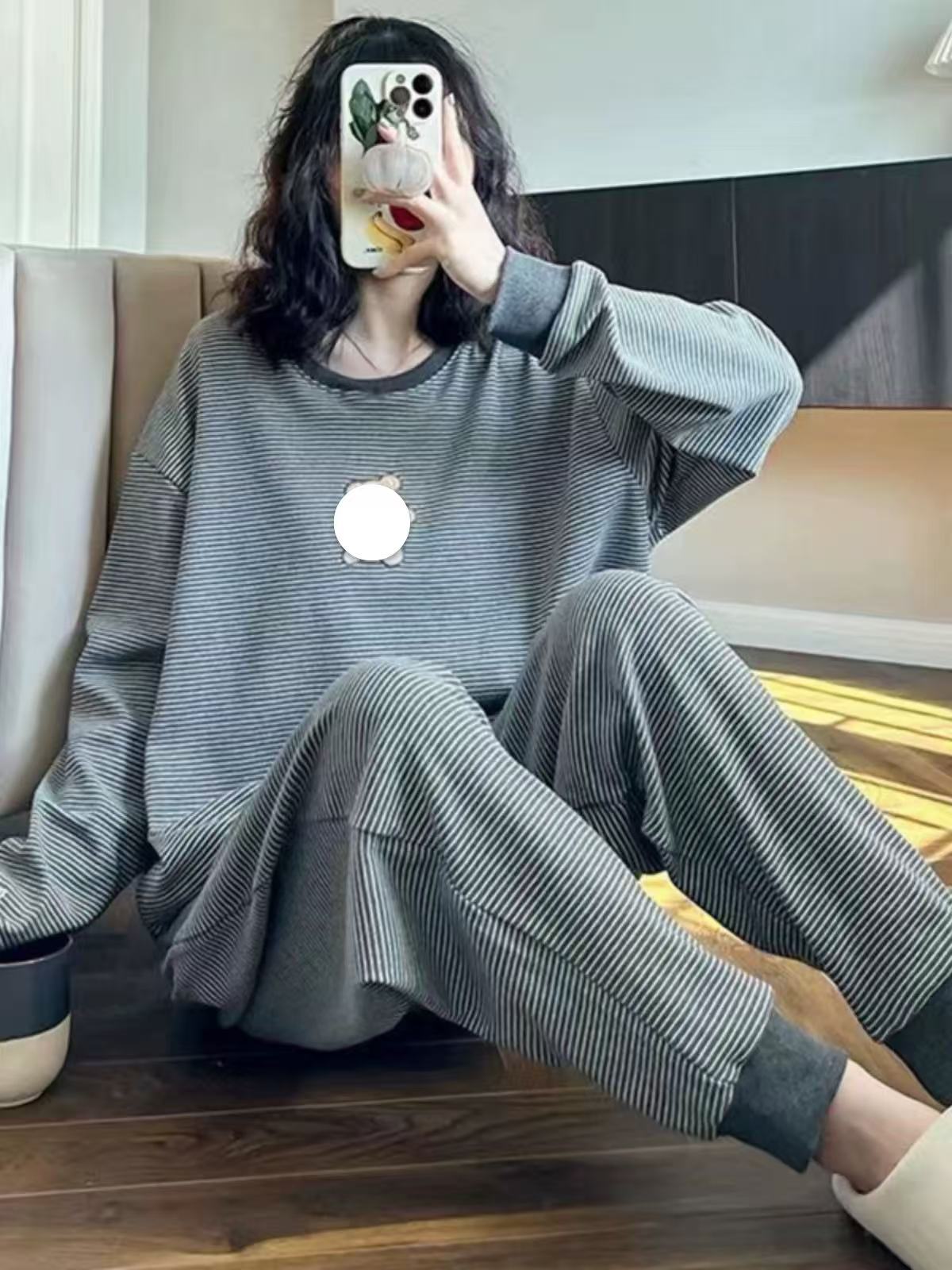 185柔软舒适女士秋冬睡衣套装