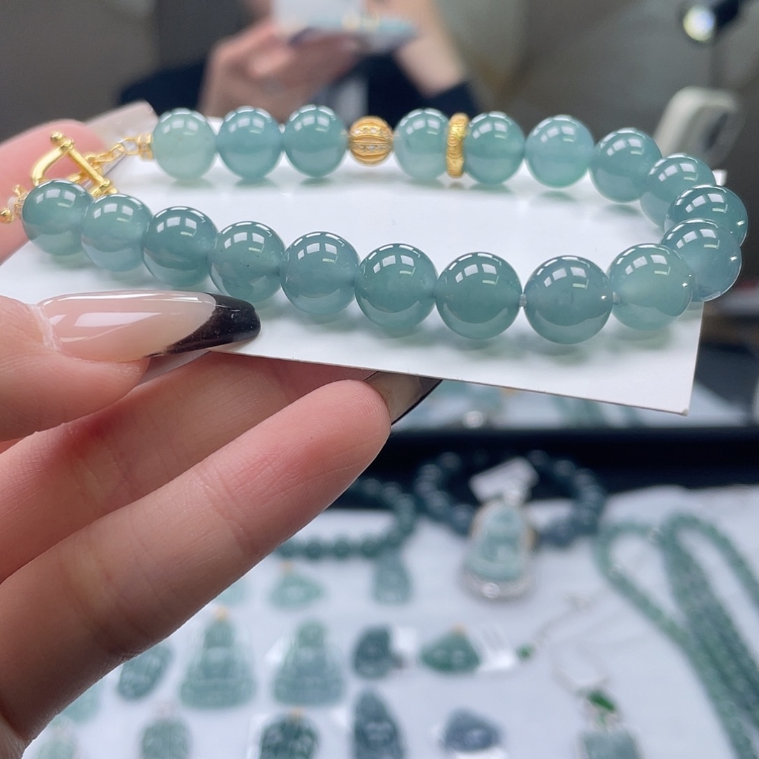 翡翠银S925镶嵌套链