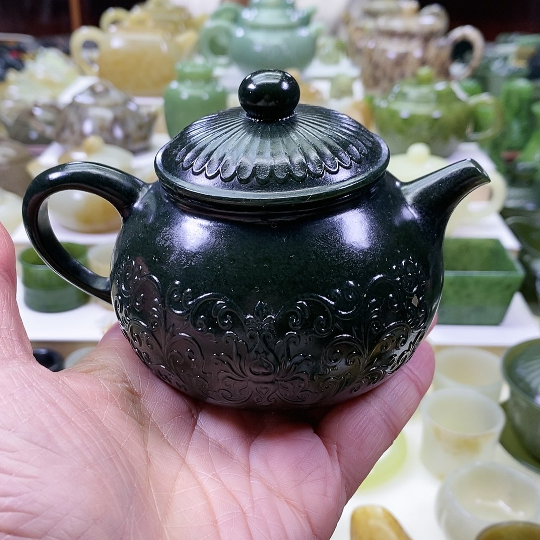 和田玉茶壶未镶嵌江**然