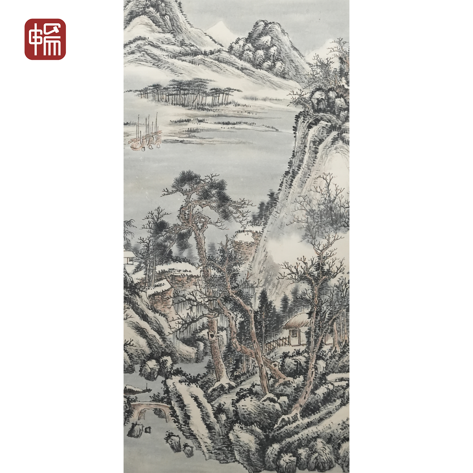 T698 1921年作《万里清江万里天》 138*65(8.07平尺) 纸本立轴 YM