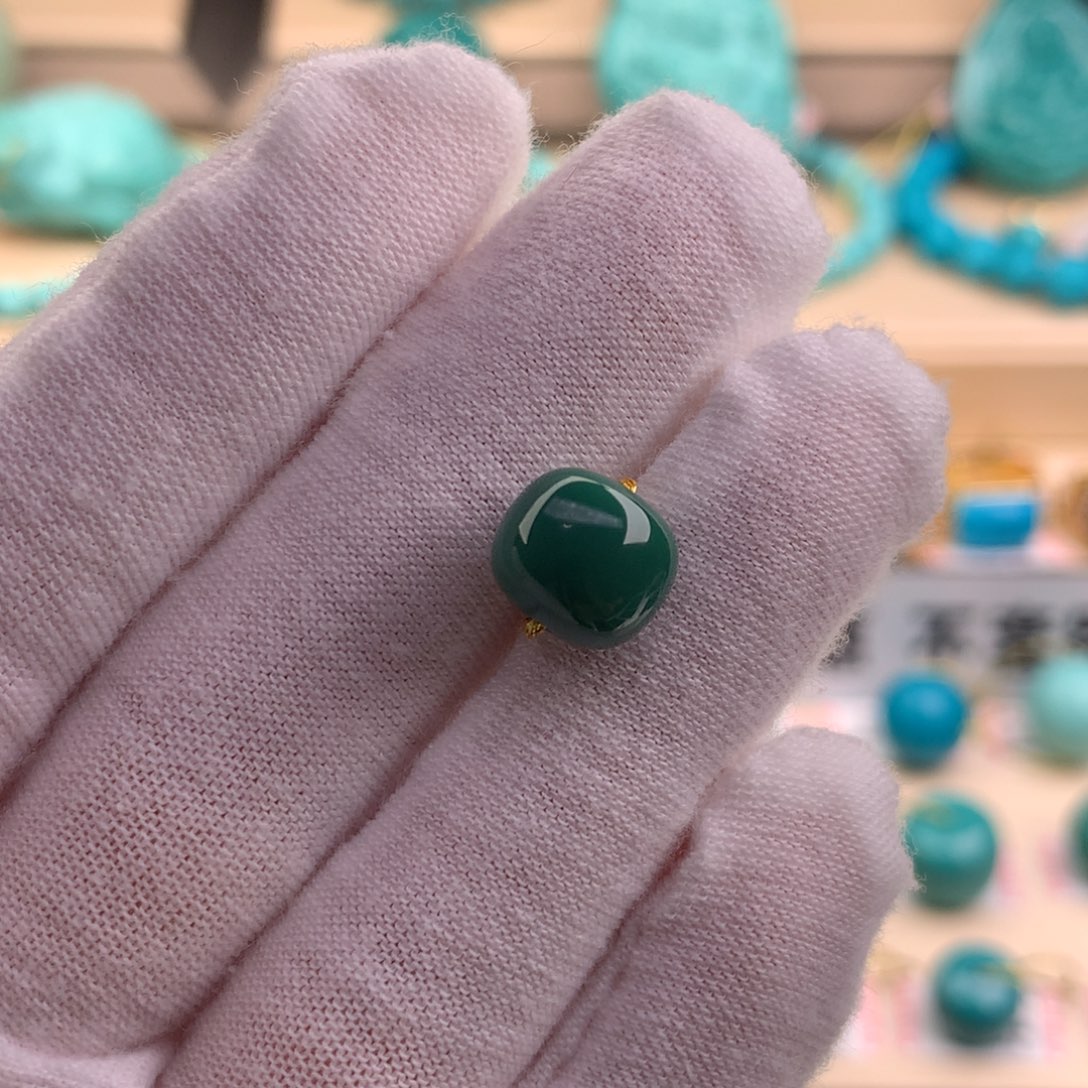 绿松石珠宝奇石未镶嵌9.6×8.5