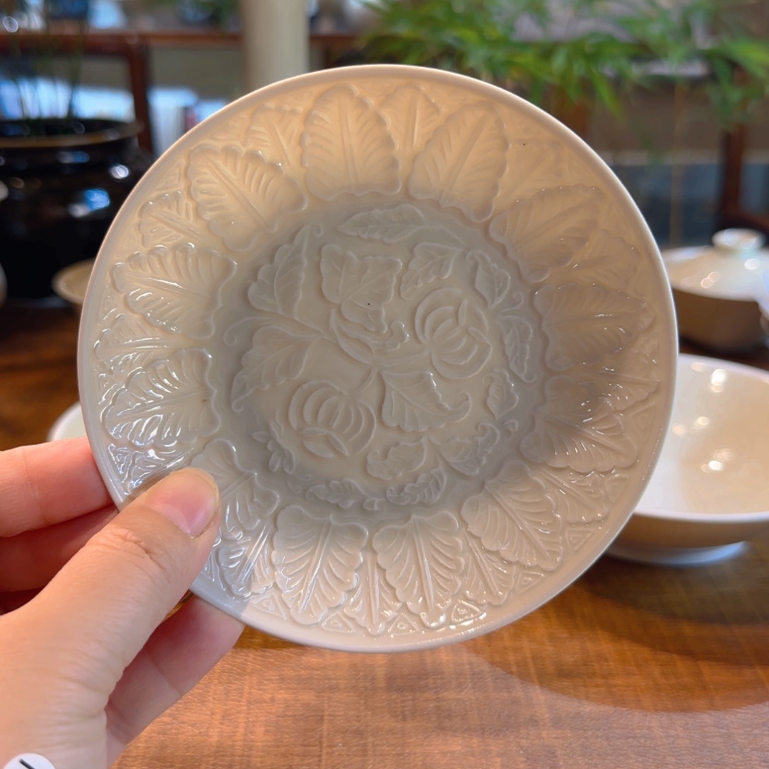 仿古小壶承 超薄胎 12.8cm 内膜印