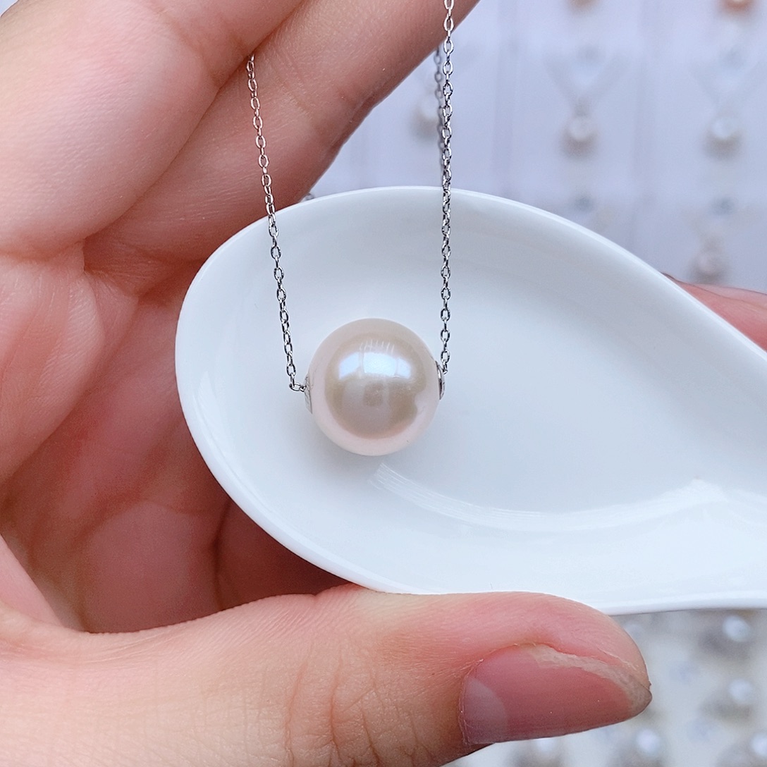 淡水珍珠银S925镶嵌颈饰