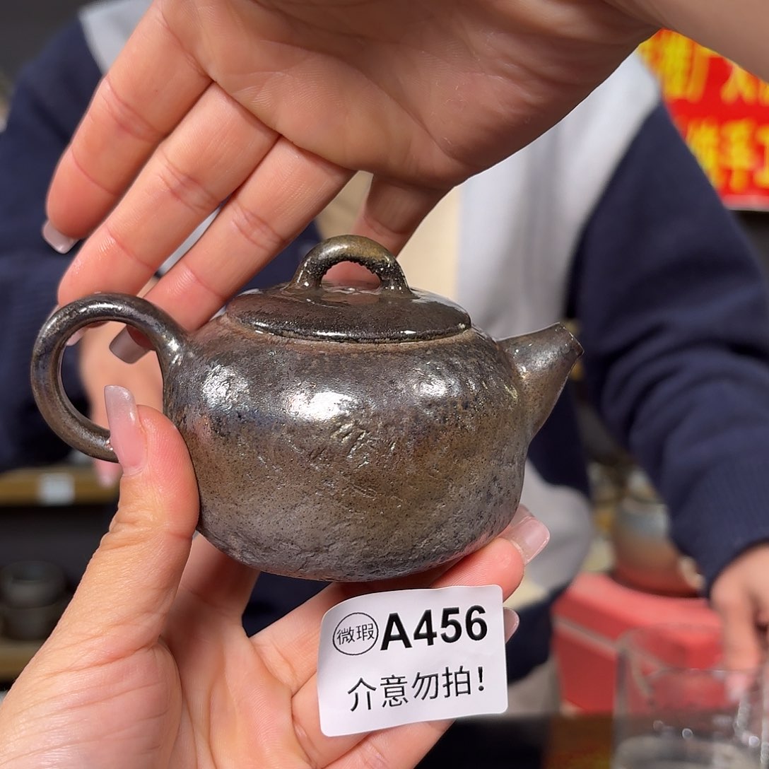 杯坭兴陶纯柴烧原矿泥料纯手工壶