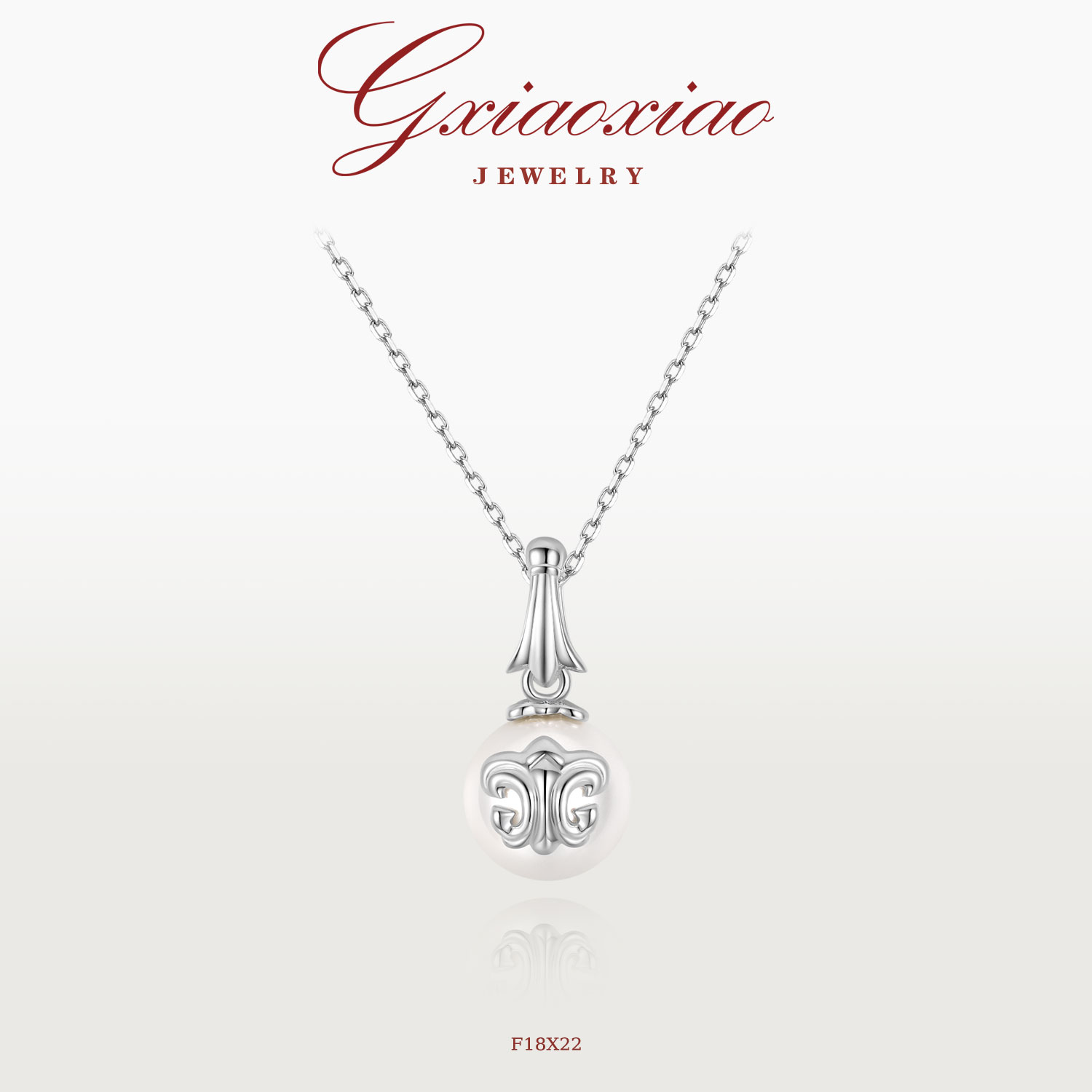 G XIAOXIAO 925银 时尚轻奢高级百搭精致鸢尾花项链 F18X22