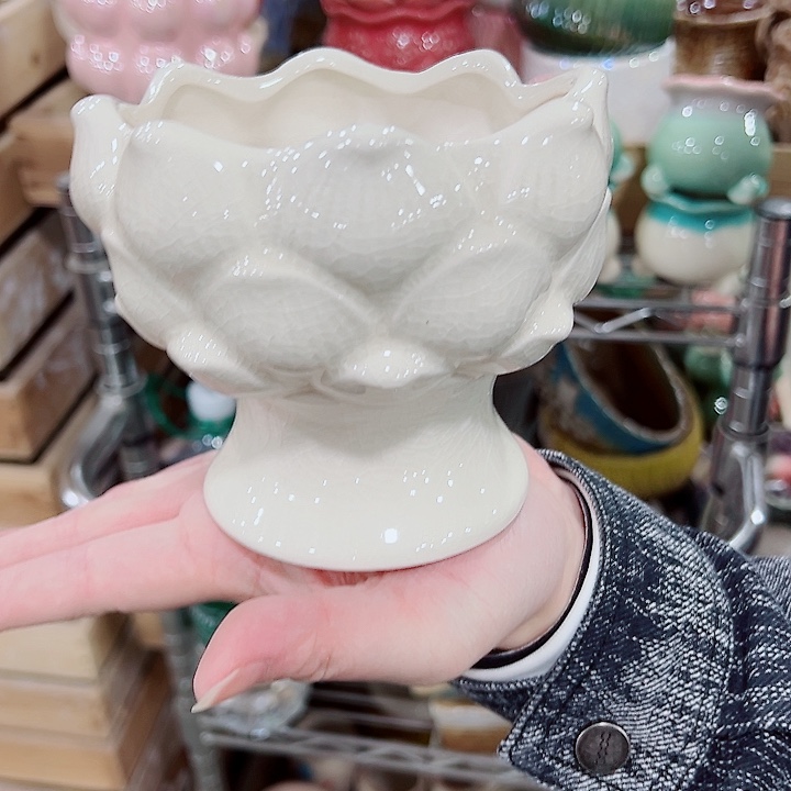 有孔，凑单福利满10元发货陶瓷多肉花盆！