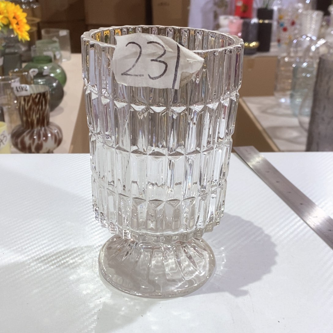 玻璃231高18口10水晶玻璃花瓶嘎嘎好看玻璃花瓶