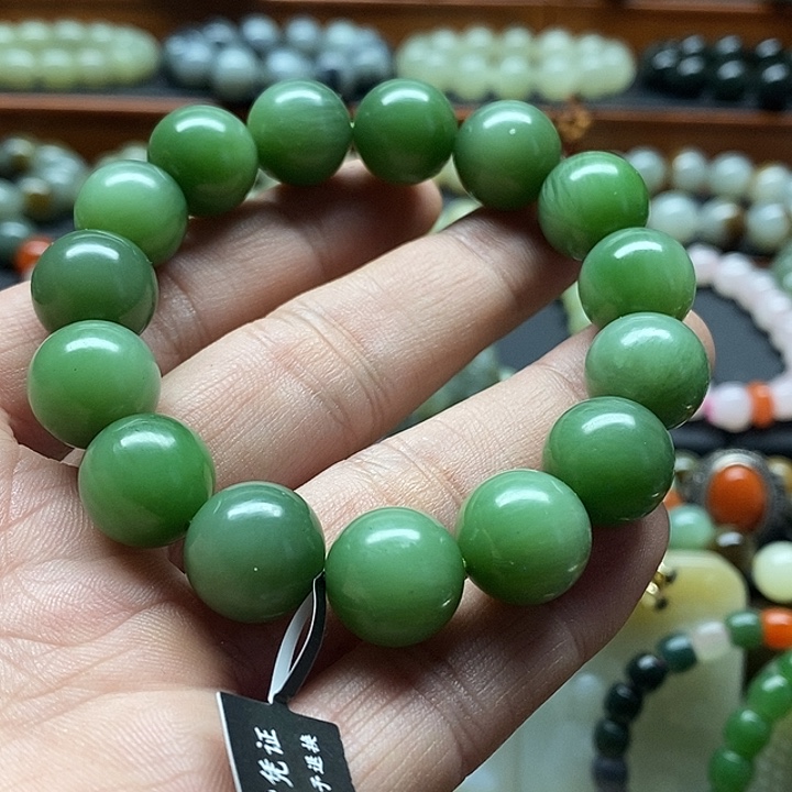 和田玉手串未镶嵌摩***默