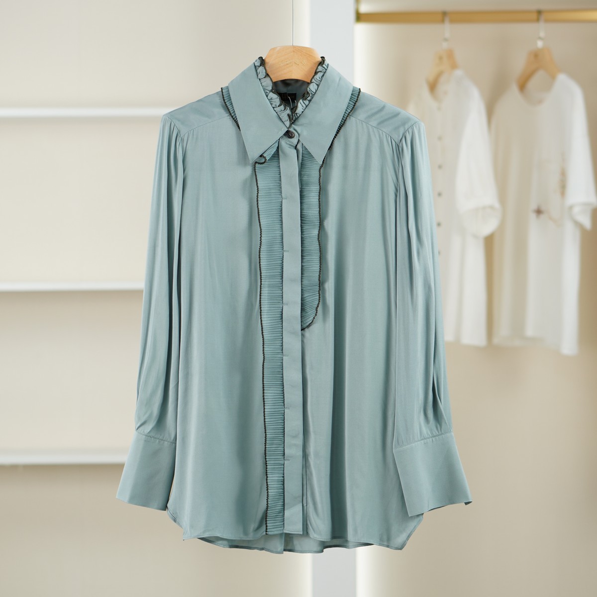 一路童行【艾DE】30820373 时尚简约长袖衬衫春季女装商场同款