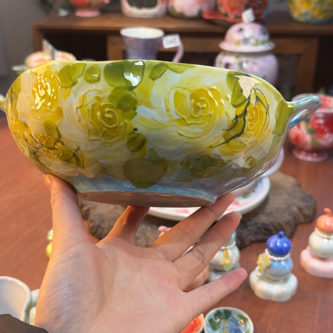 摆件景德镇手绘高温釉下彩陶瓷茶具