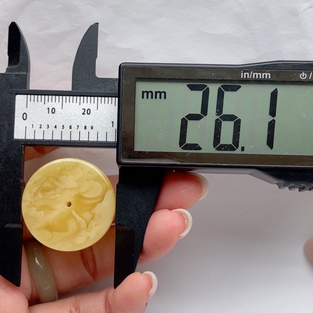 蜜蜡裸石未镶嵌蜜蜡薄扣子 思思