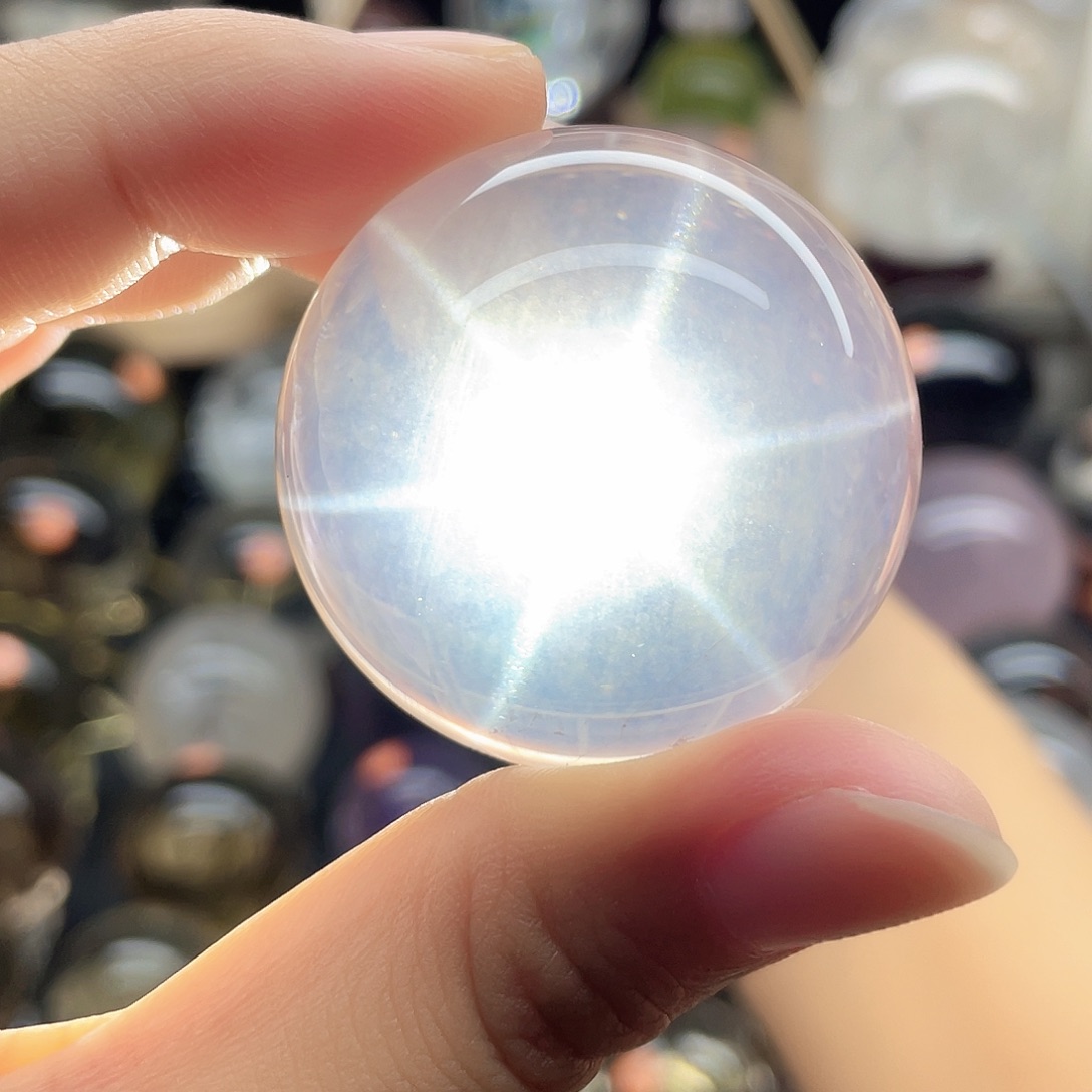未镶嵌珠宝半成品水晶冰粉六芒星4