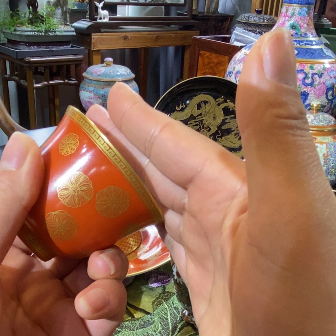 摆件孤***者手工手绘开窗花鸟花瓶