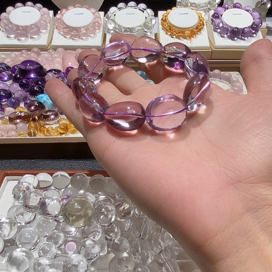 水晶未镶嵌手链随行