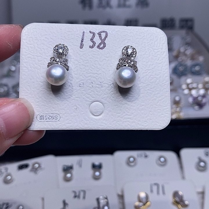 耳饰淡水珍珠银S925镶嵌