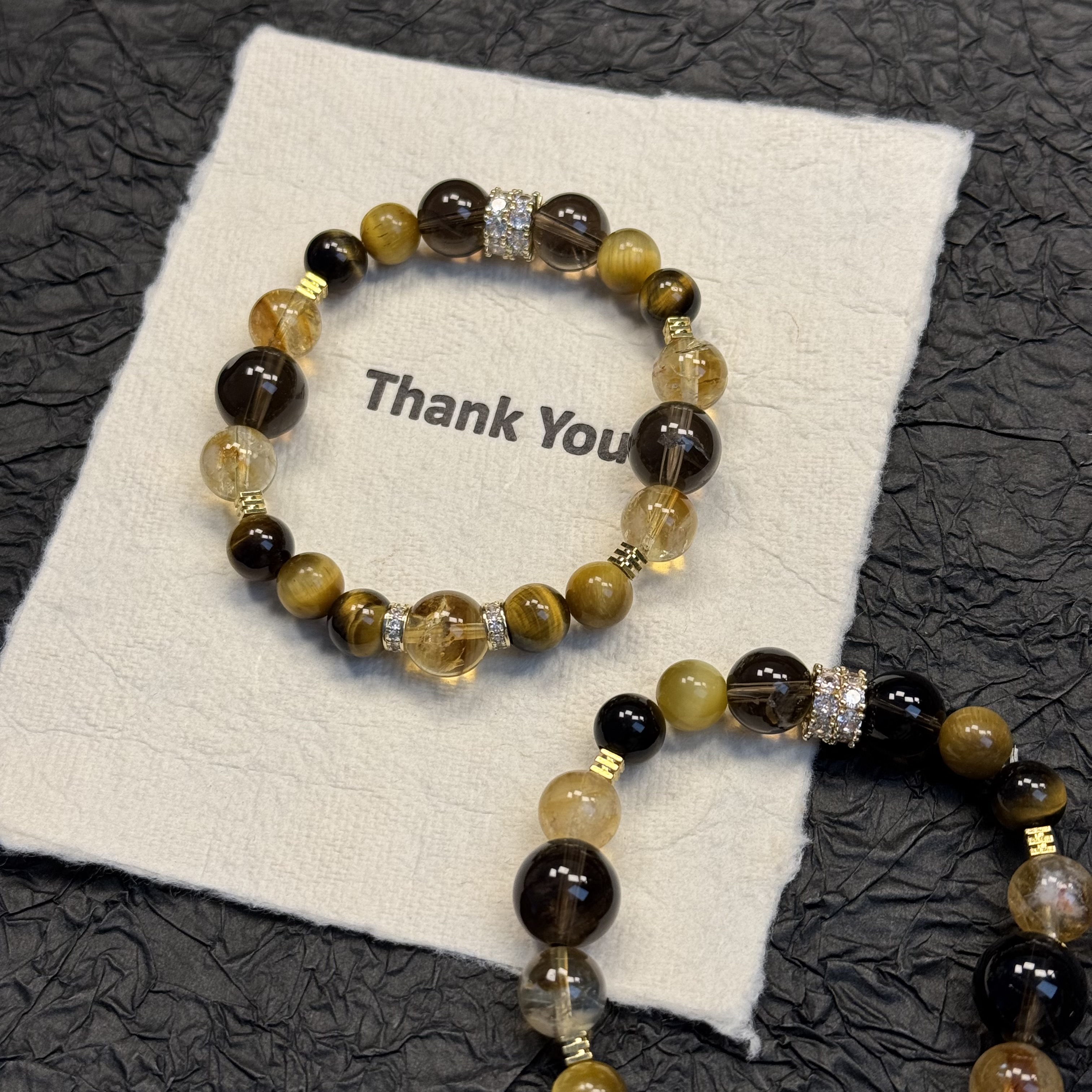 【金霸大综合】天然黄塔晶金虎眼茶晶设计款手链 多样性发其一 W102