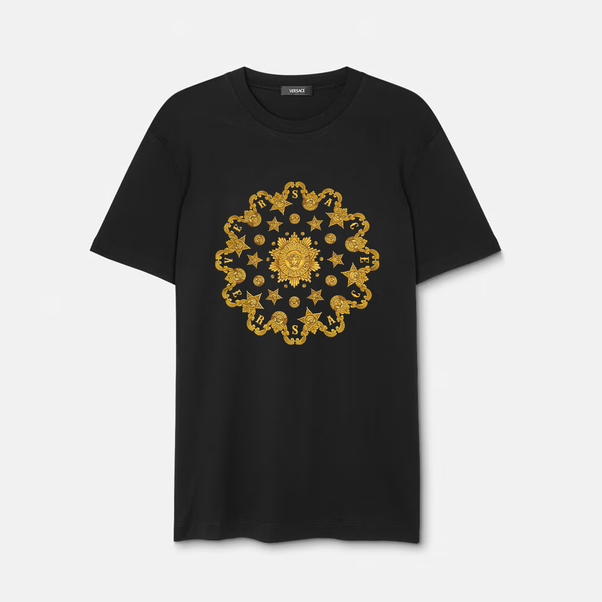 【Versace】范思哲LOGO休闲纯棉印花男士圆领套头T恤