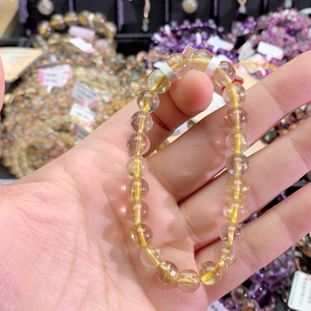 摩***雪水晶手链未镶嵌发晶手链8+