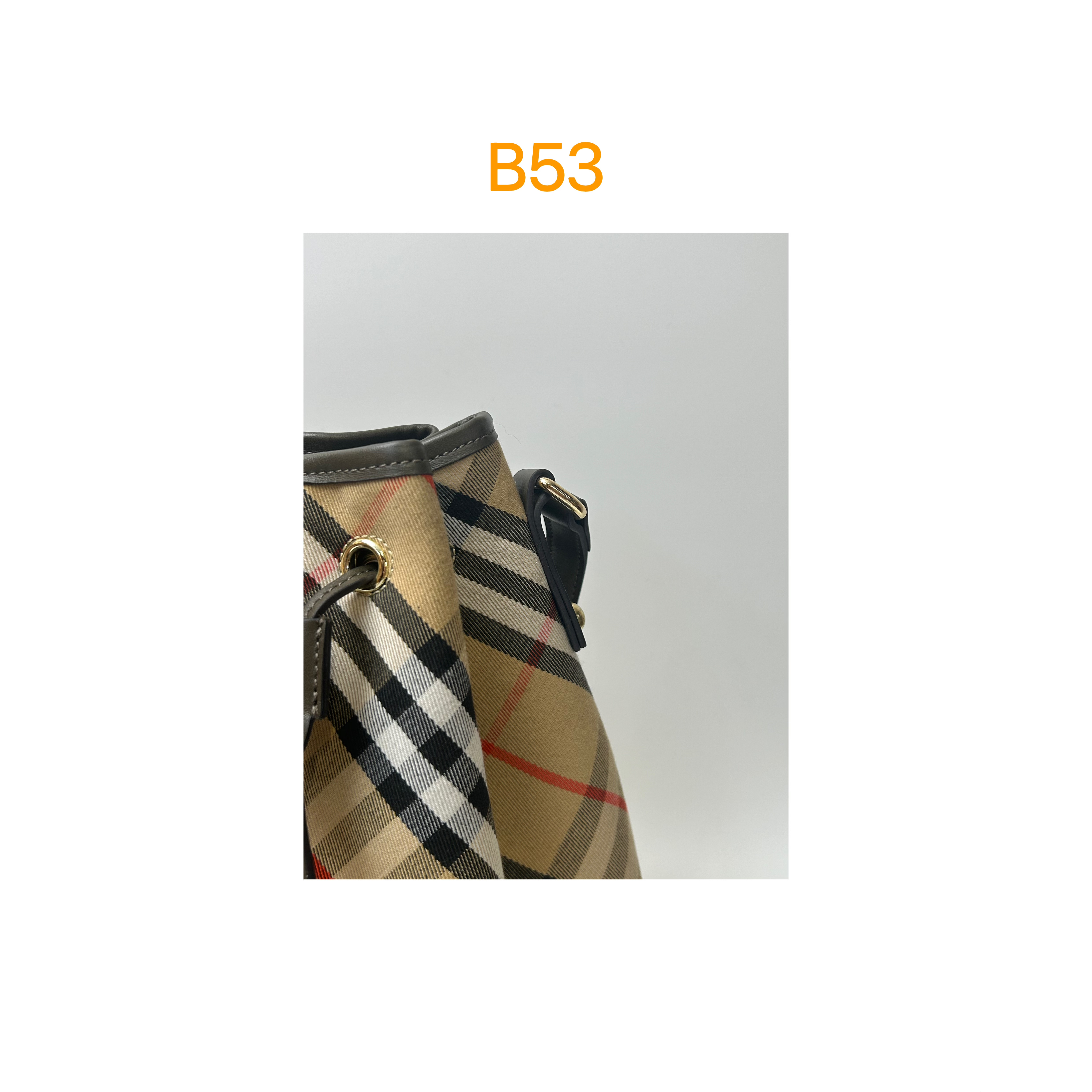 B53小号经典格纹时尚百搭斜跨水桶包XX（限定）