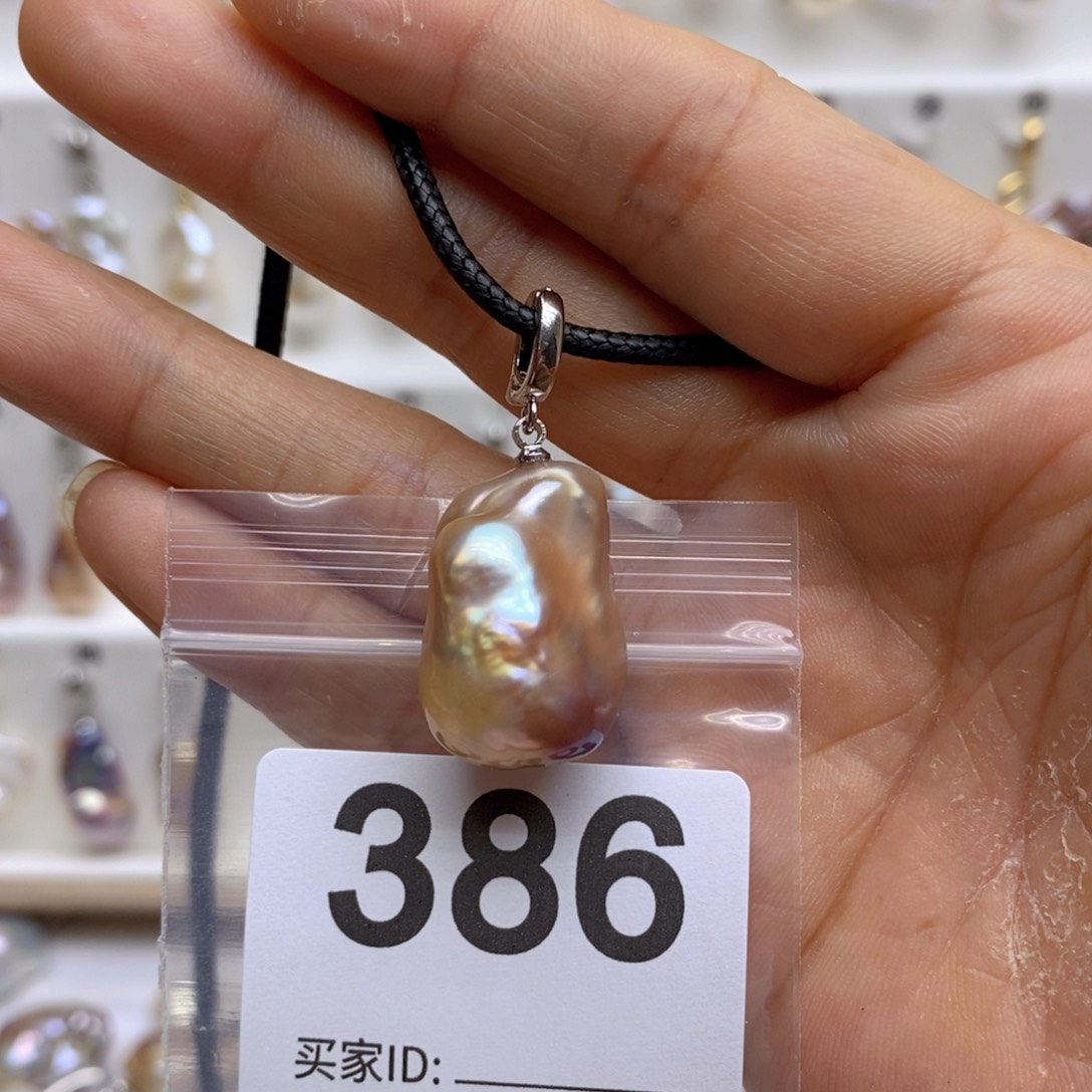 淡水珍珠颈饰银S925镶嵌386