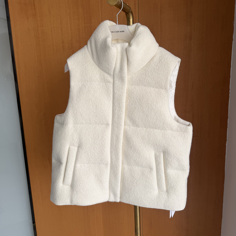 羊毛圈圈呢 白鹅绒面包服 鹅绒马甲