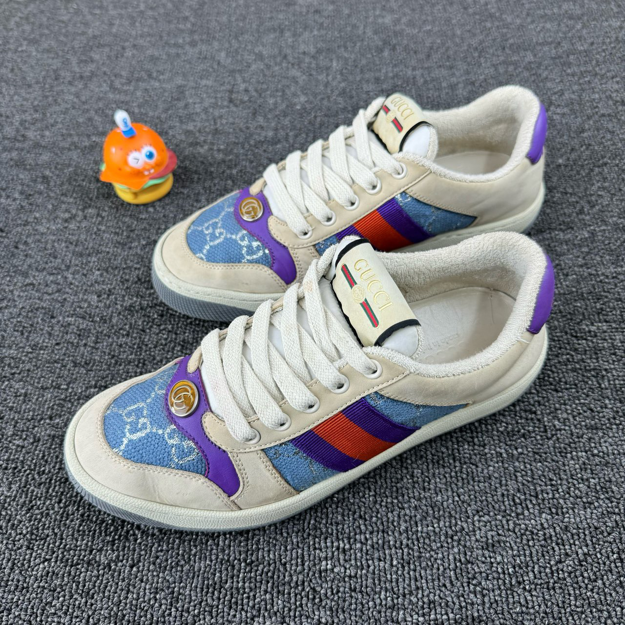 95新 GUCCI/古驰 紫尾脏脏鞋 37码 紫色点缀更气韵 HB957