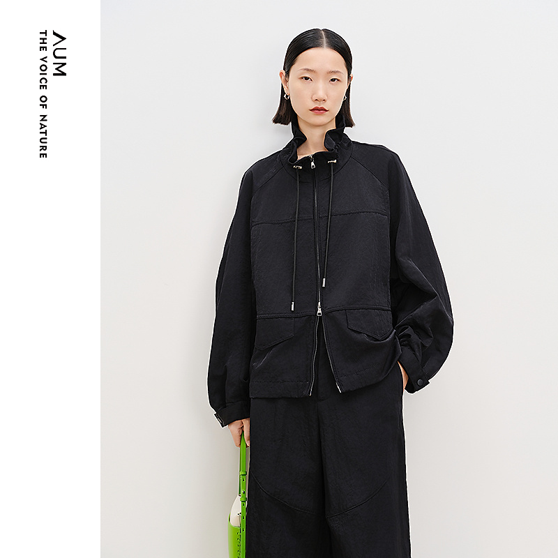 AUM噢姆春季休闲肌理感百搭夹克外套M1FZ1181K