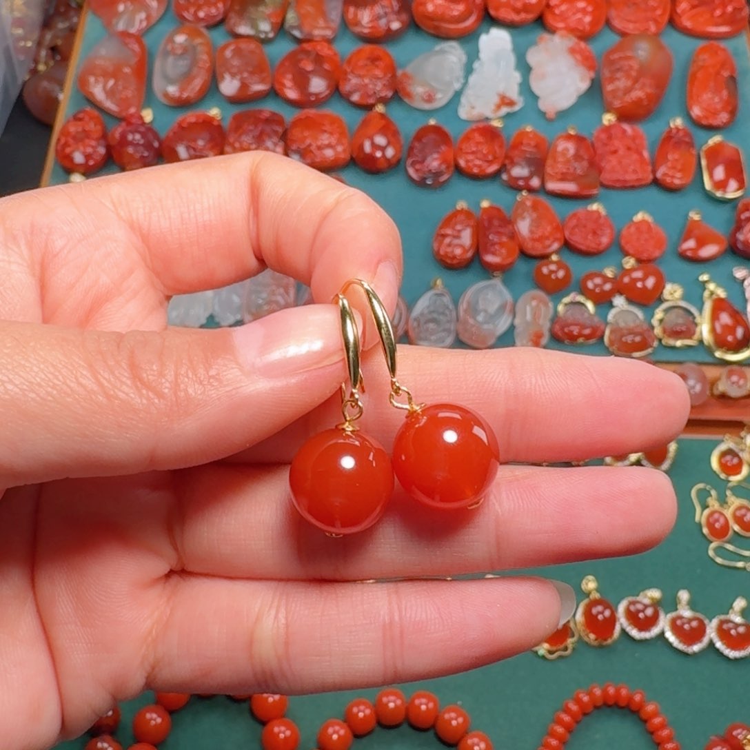 南红玛瑙南红12+银S925镶嵌