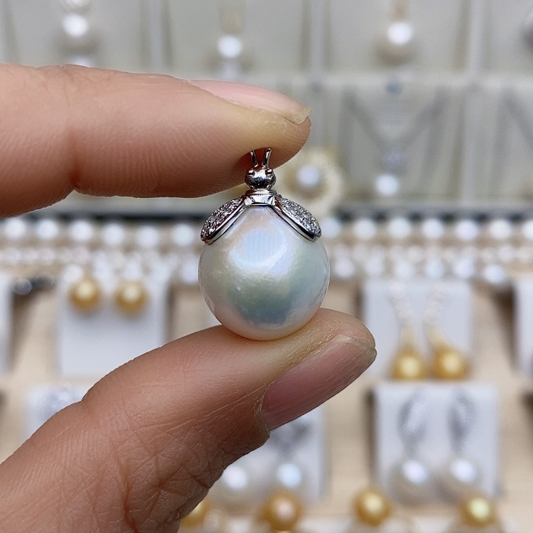 淡水珍珠颈饰银S925镶嵌