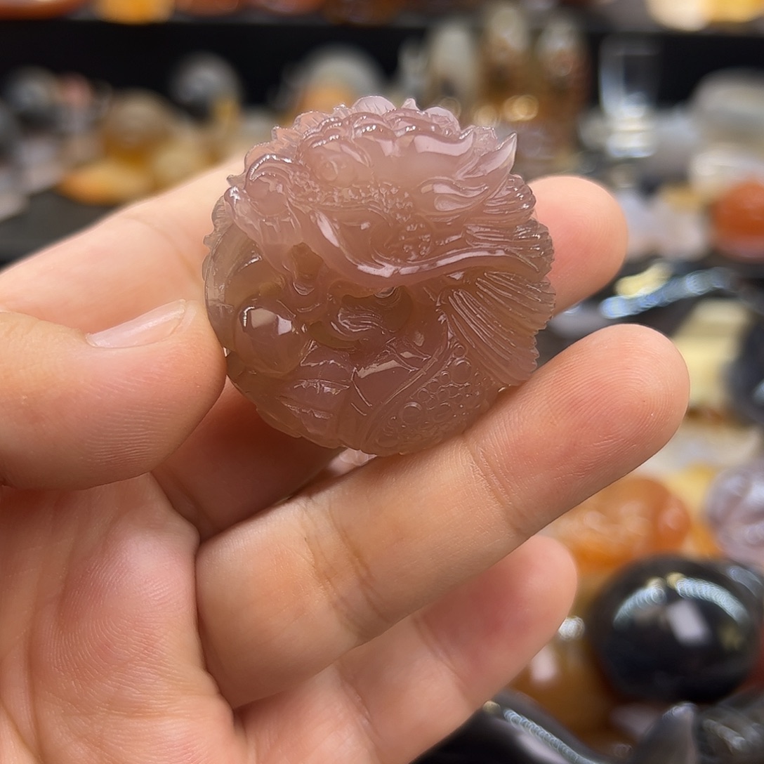 未镶嵌手玩定制玛瑙龙扣