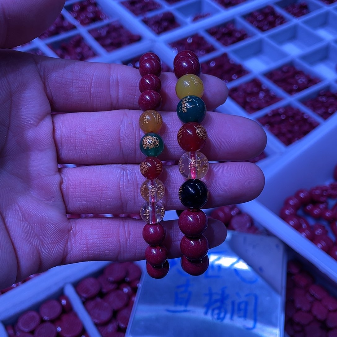 天然辰砂罗*紫金砂五路8毫米100斤去一颗10毫米多加一颗