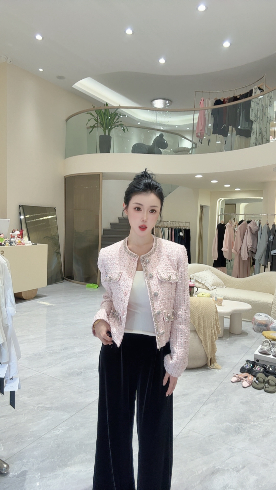 圆点其它春季薄款编织适中短外套蕾丝粗花呢时尚休闲