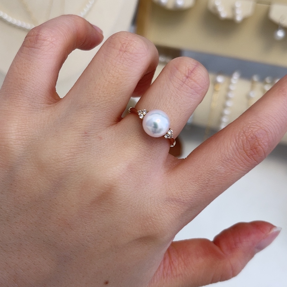 银S925镶嵌手绳海水珍珠