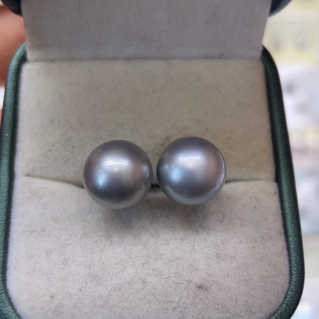 海水珍珠耳饰银S925镶嵌