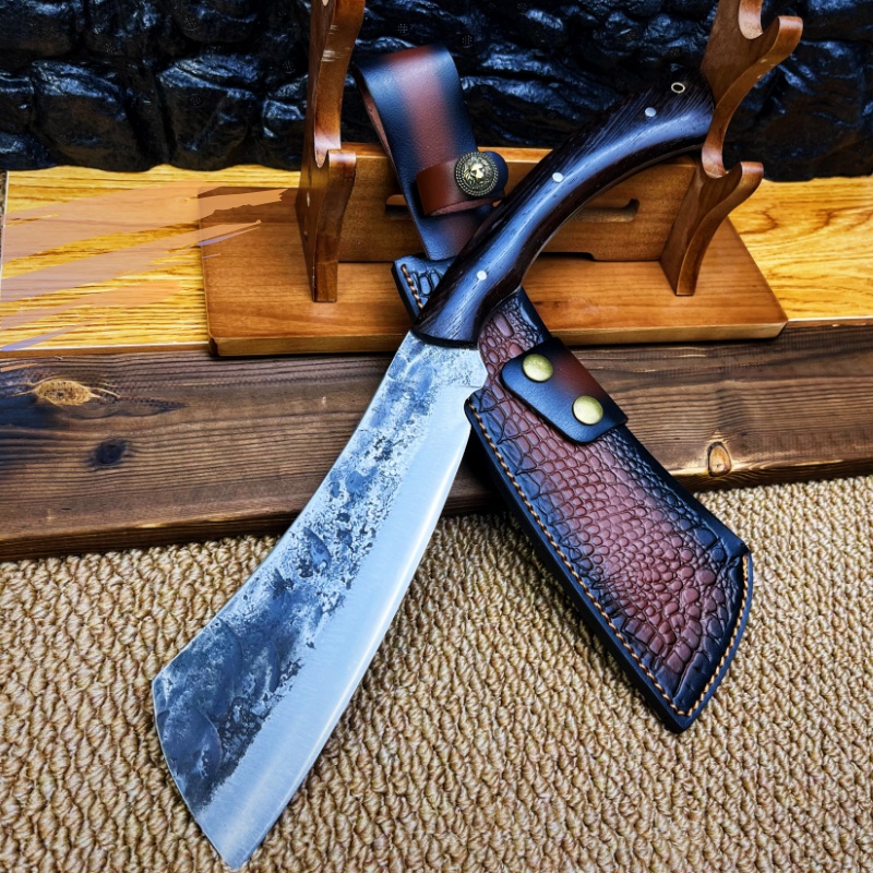 【孤鸿】弹簧钢手工锤纹锻打户外开山排障野营露营多功能柴刀