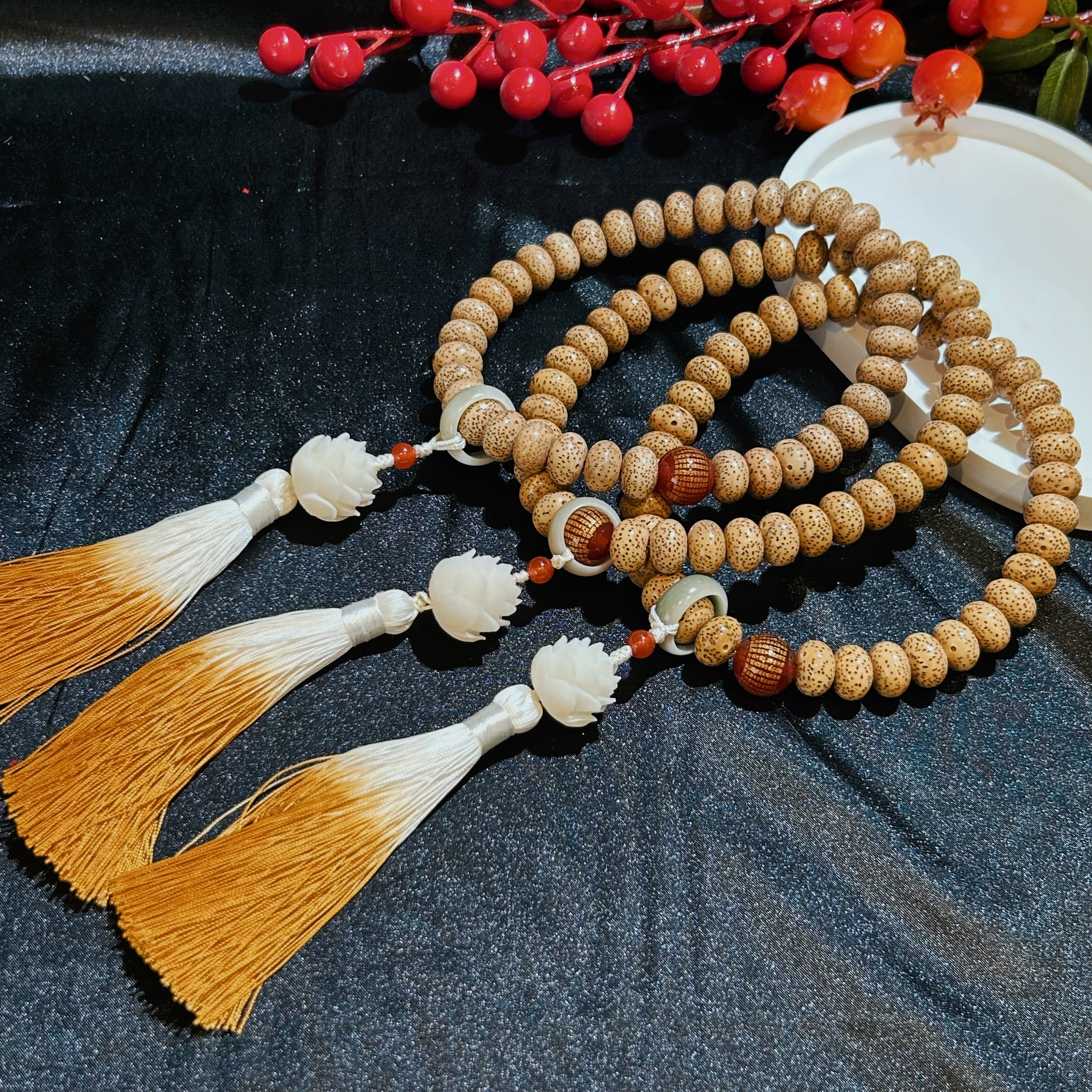 天然星月菩提手链-多样性发一珠径9*13-MZ031