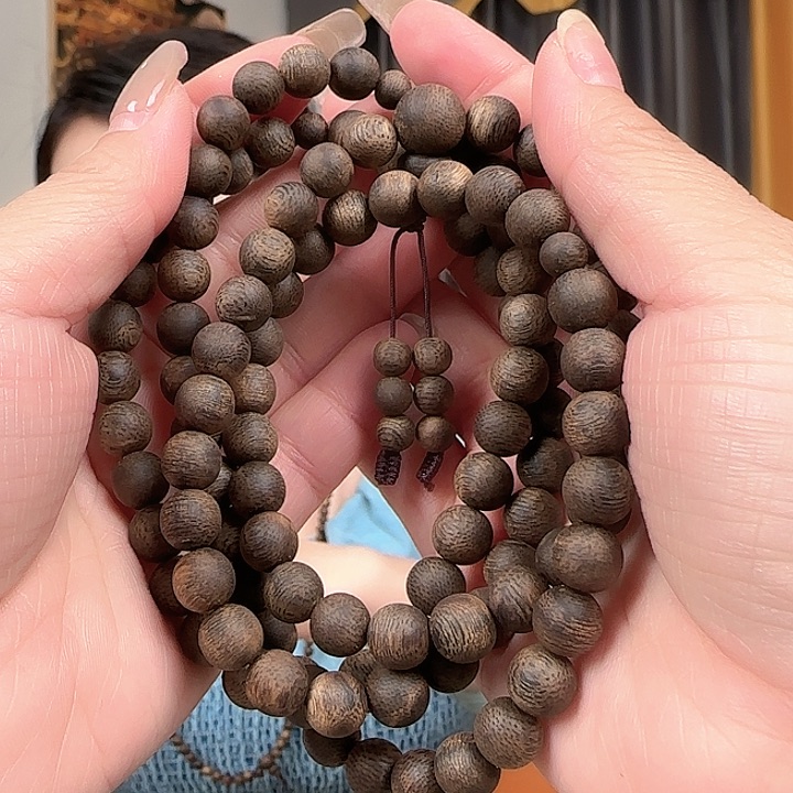 沉香手串0.8白棋多圈多样性发一
