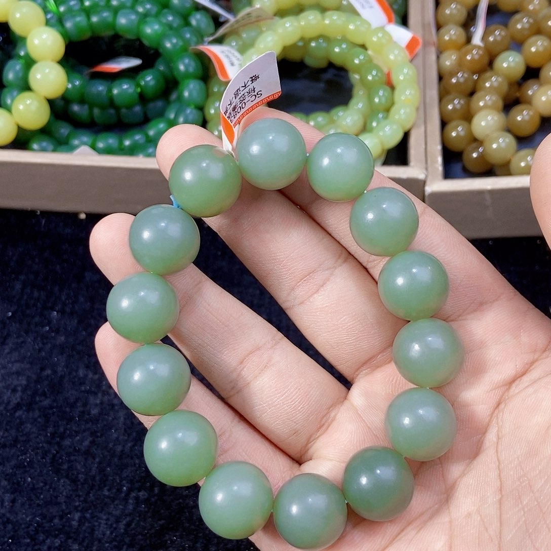 手串未镶嵌和田玉纯天然卡16新疆且末料清白玉多样性发一