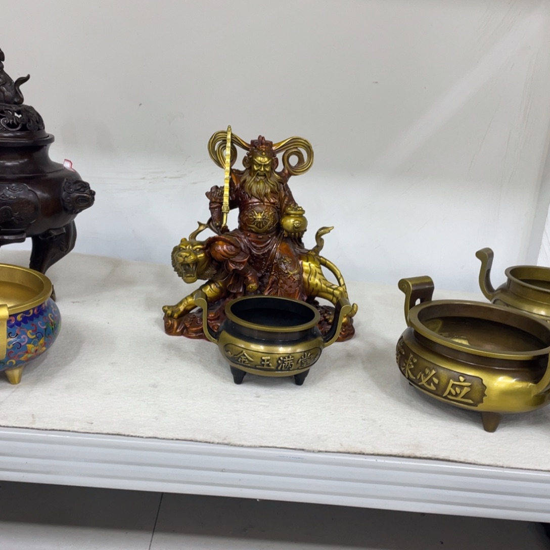 铜赵公明香炉摆件工艺品