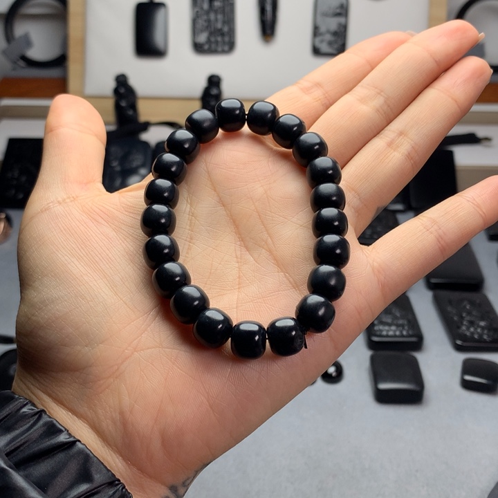 和田玉（墨玉）未镶嵌手串特价10mm
